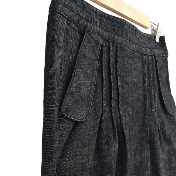 Level 99 Black Pleated Denim Pencil Skirt Size 27 Minimalist‎ Preppy Classic - Picture 2 of 12